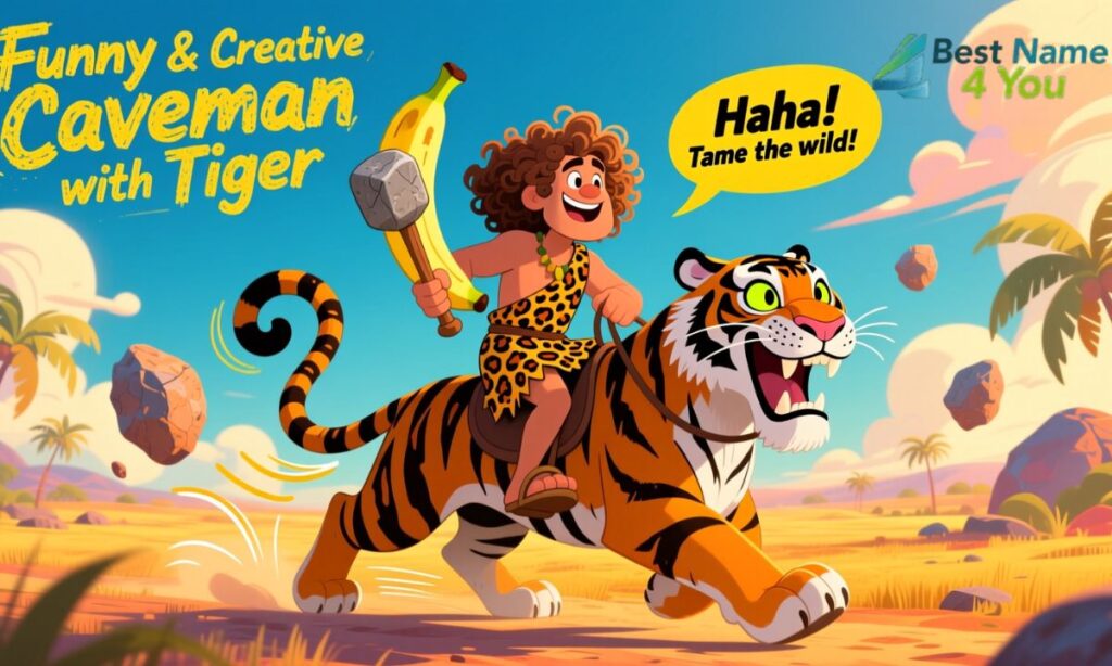 Funny and creative caveman